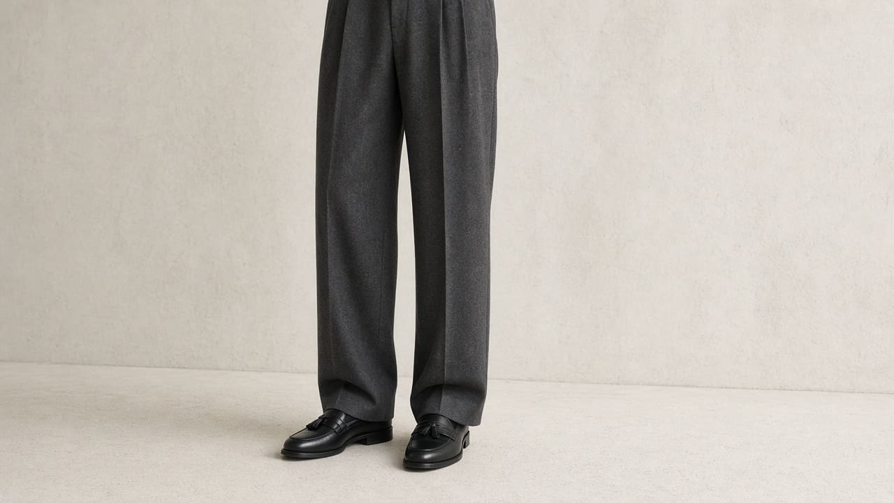 Charcoal wide-leg trousers